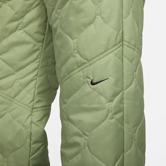 NWT Nike Sportswear Essential Quilted High Waisted Green Wide Leg Pants - Picture 4 of 9